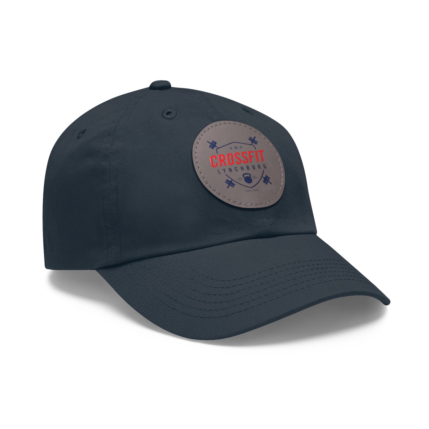 CrossFit Lynchburg Dad Hat with Leather Patch (Round)